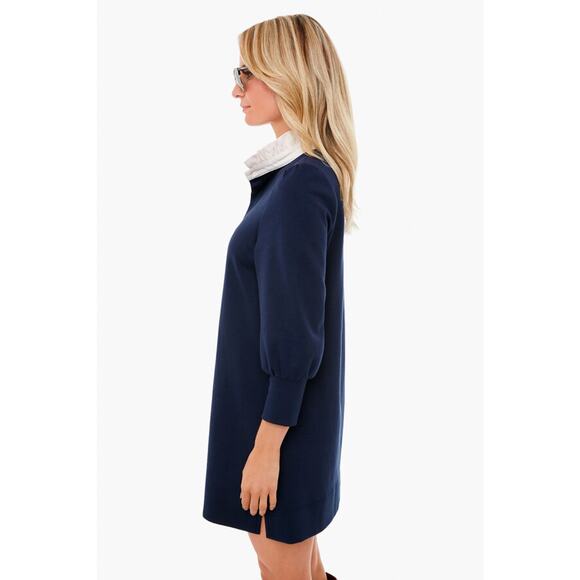 Tuckernuck Charlotte Terry Dress Size Medium Navy Blue Mini Pomander Place *flaw - Picture 5 of 16